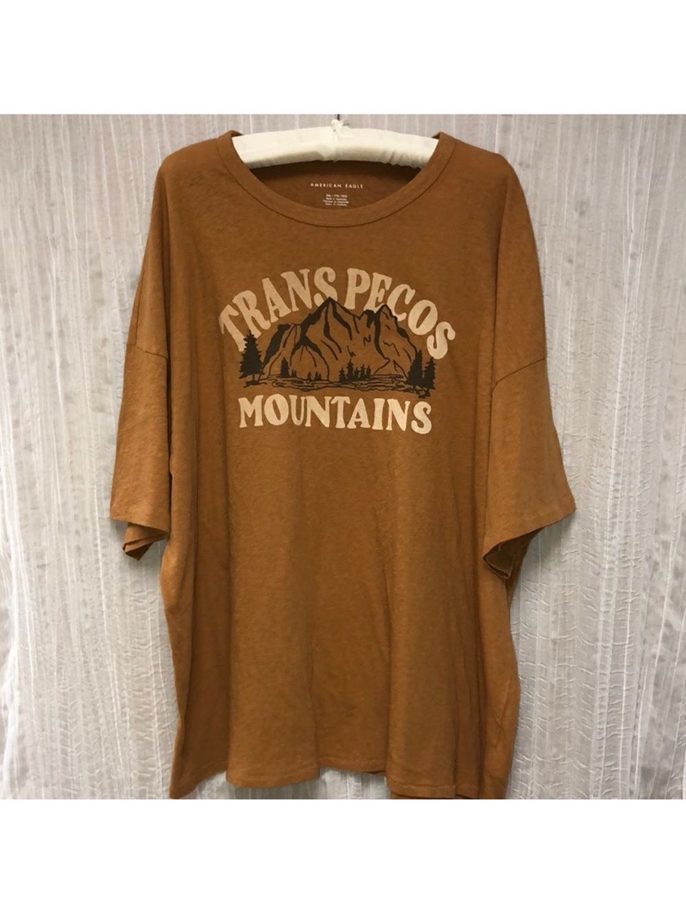 AE XXL Brown Burnt Orange Rust Oversized Short Sleeve Cotton Graphic Tee